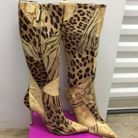 Escada Patchwork skin and fur boots - Picture 5 of 7